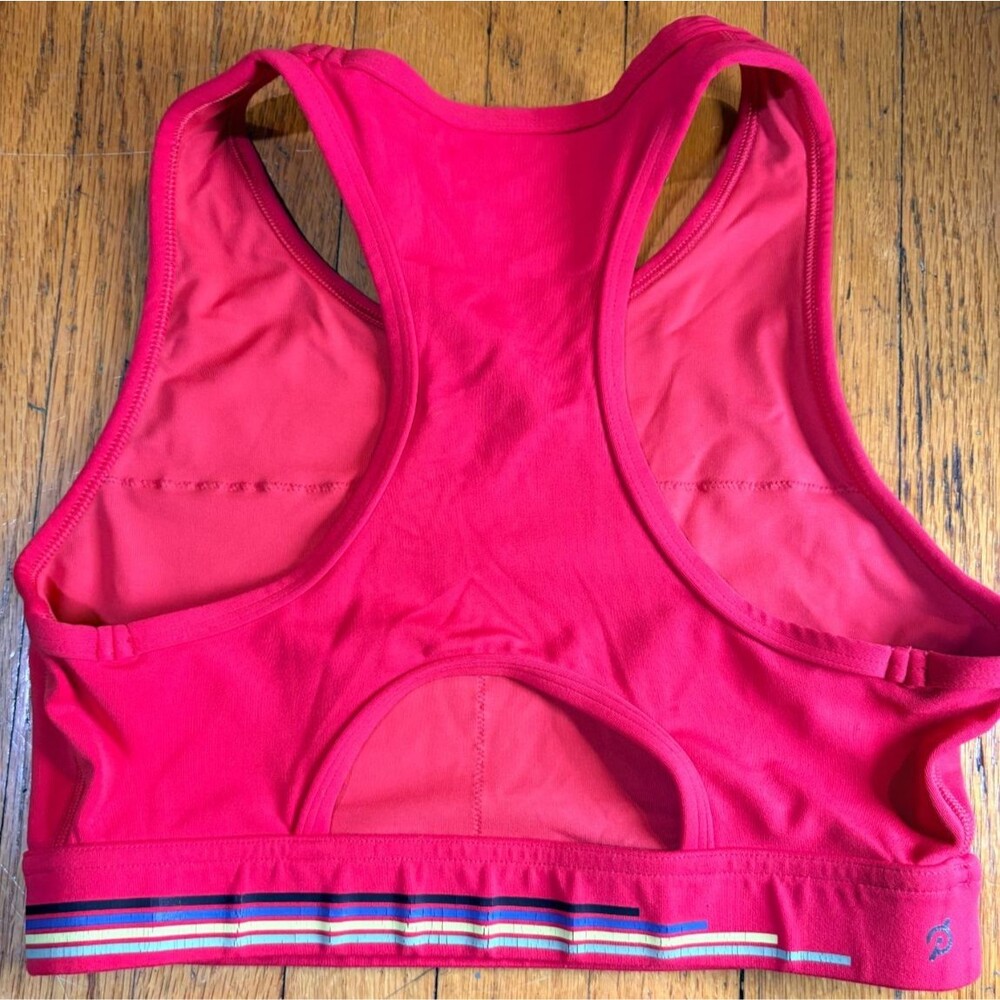 Peloton Sports Bra Medium Red Racerback Medium Support Gym Workout - Picture 5 of 9